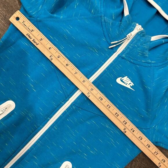 Nike Women's Tech Fleece FZ Hoodie Blue Yellow Size XS - Picture 6 of 8